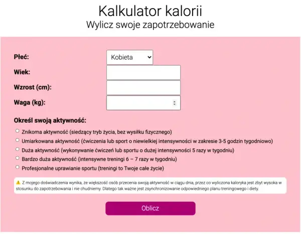 Kalkulator kalorii na redukcję: Jak obliczyć deficyt energetyczny